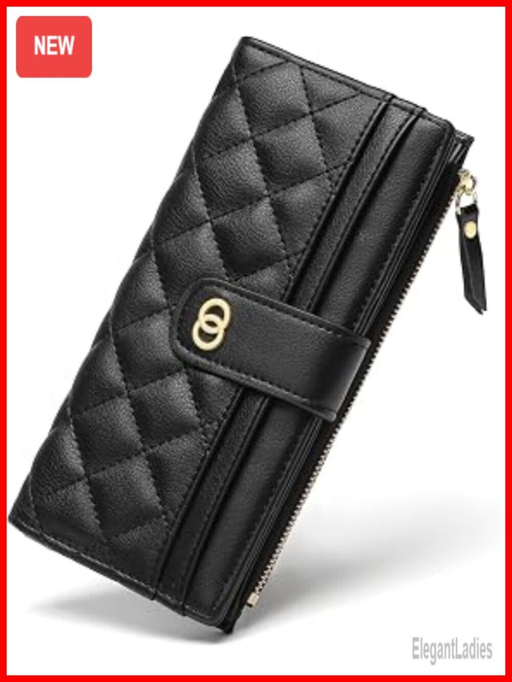 Slim RFID Blocking Bifold Wallet with Zipper Coin Pocket Faux Leather
